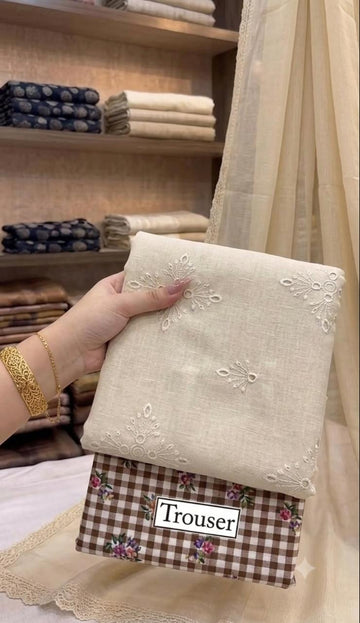 Embrodiered Lawn 3Pc