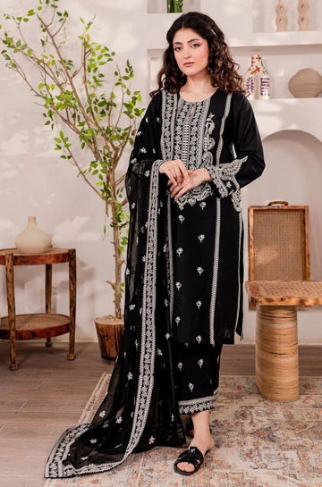 Embroidered Lawn Fancy 3 Piece Dress